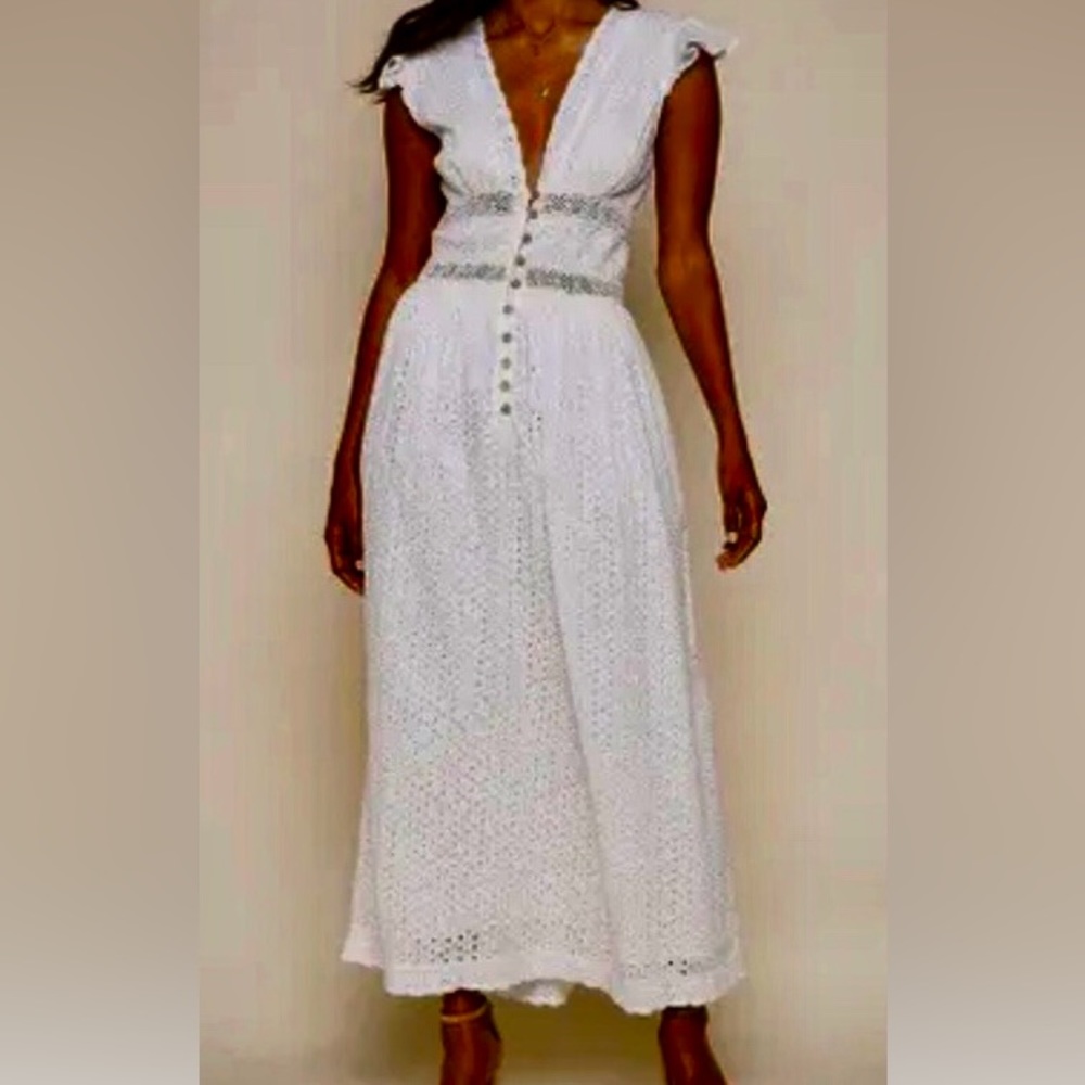 Anthropologie Raga Aviana eyelet midi dress